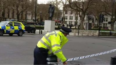 A police cordon at Westminster