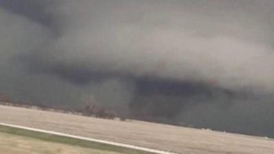 Twister captured by driver from car window