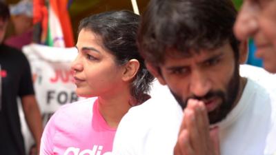 Sakshi Malik and Bajrang Punia