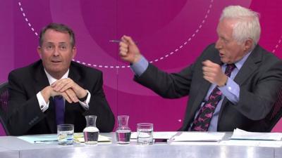 Liam Fox and David Dimbleby