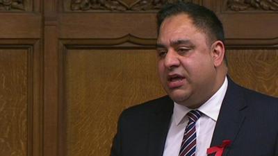 Labour MP Imran Hussain in the House of Commons