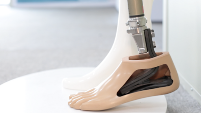 Prosthetic foot with ankle