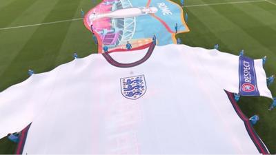 A huge England shirt at Wembley