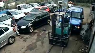 CCTV footage at the Yandell family garage