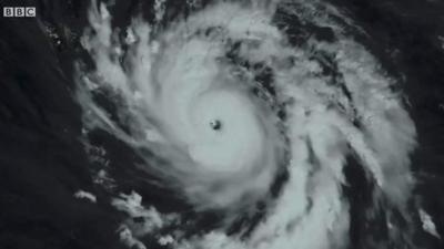 Satellite photo of a hurricane