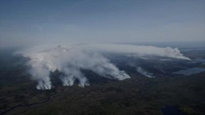 Aerial view of Nova Scotia wildfires