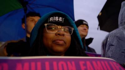 A student protesting