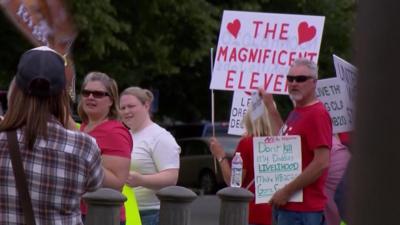 People gather to support Republican lawmakers