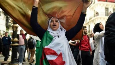 Protester in Algiers