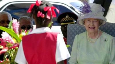 The Queen in Jamaica in 2001