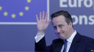 David Cameron leaves the EU summit in Brussels