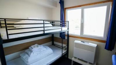 A view of inside one of the bedrooms onboard the Bibby Stockholm