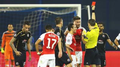 Arsene Wenger says Giroud red card was harsh