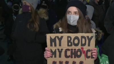 Poland abortion protester