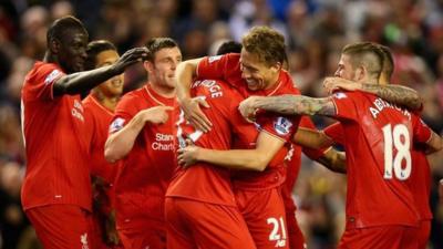 Liverpool players celebrate