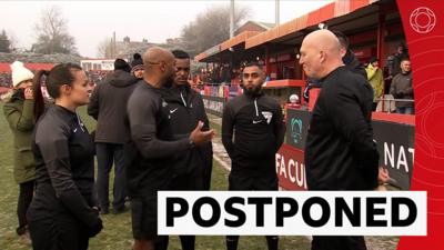 FA Cup tie between Alfreton Town v Walsall is called off due to a frozen pitch