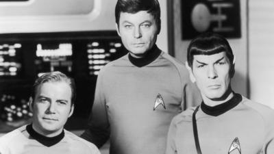 William Shatner, DeForest Kelley and Leonard Nimoy from the original Star Trek.