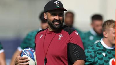 Jonathan Thomas during Wales training