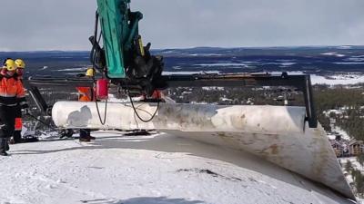 White fabric covering snow