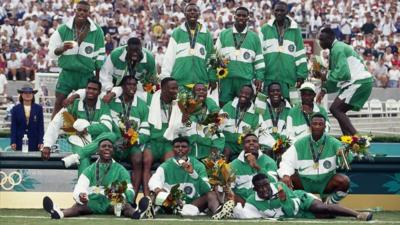 Nigeria winning gold at the 1996 Olympics