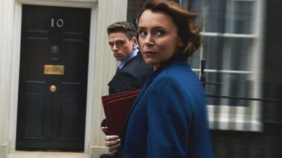 Actors Keeley Hawes and Richard Madden from The Bodyguard