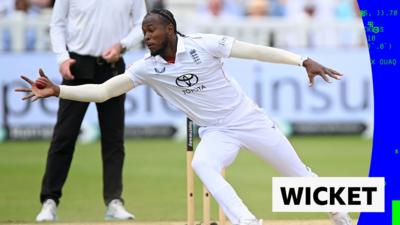 Jofra Archer takes a diving catch off his own bowling
