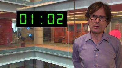 Robert Peston with clock