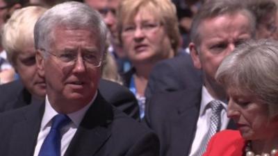 Michael Fallon and Theresa May