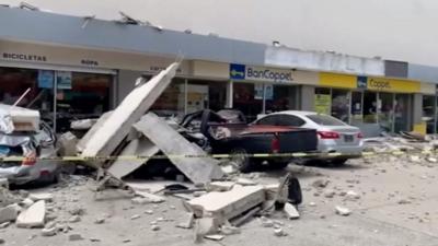 The damage caused by an earthquake in western Mexico