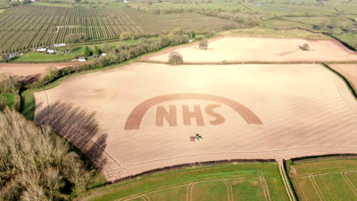 Farmer Jack Pantall took 16 minutes to create the sign