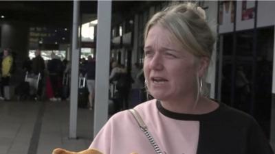 Woman at Manchester airport