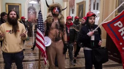 Rioters in the US Capitol building