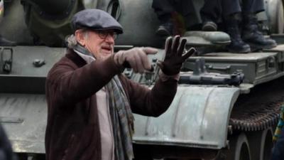 Steven Spielberg on the set of his new film