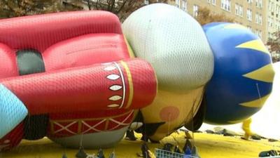 Nutcracker balloon lying on the ground