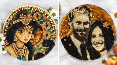 Canadian Jessica Clark-Bojin bakes the portraits of pop culture characters directly on to her desserts.