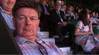 Spectator falls asleep on Centre Court