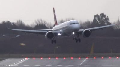 Tricky landings at Birmingham Airport