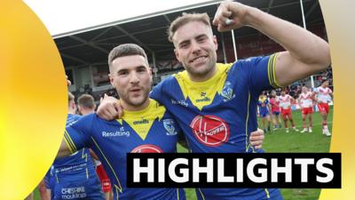 Warrington celebrate victory against St Helen