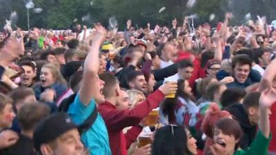 Cardiff fan zone goes wild