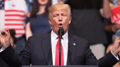 President Donald Trump speaks at a rally on June 21, 2017 in Cedar Rapids, Iowa