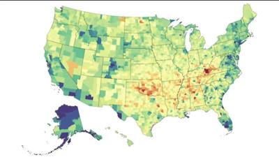 America's average life expectancy has grown, but the gap between different areas of the country is stark.