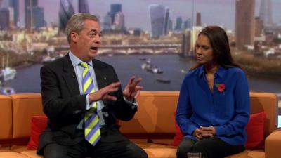 Nigel Farage and Gina Miller