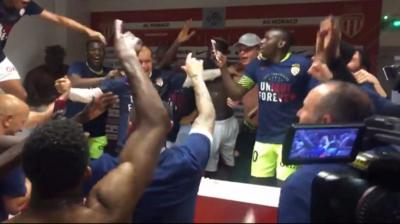 AS Monaco celebrate winning Ligue 1