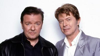 Ricky Gervais and David Bowie