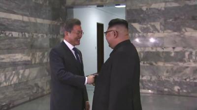 South Korean President Moon Jae-in meets North Korean leader Kim Jong-un