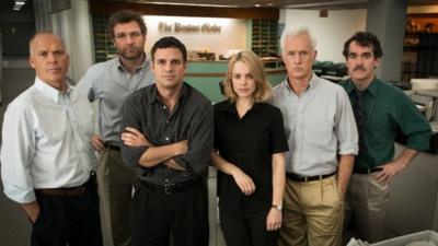 Michael Keaton, Liev Schreiber, Mark Ruffalo, Rachel McAdams, John Slattery and Brian d'Arcy James all star in Spotlight