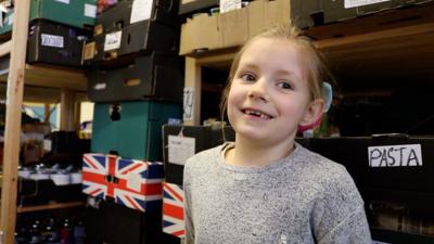 Heidi Wallace at a food bank