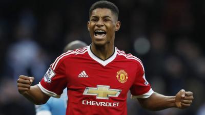 Marcus Rashford celebrating