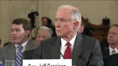 Jeff Sessions at his confirmation hearing