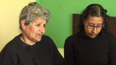 Nabila Fawzy with daughter Abeer Saad at a government-run hostel in Ismailiya